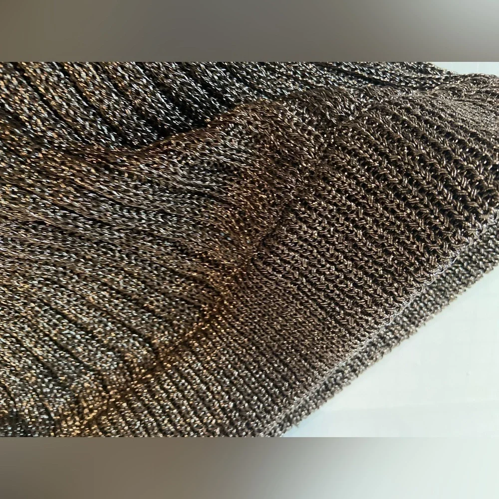 ASOS~NWT~Shiny Metallic Ribbed Knit Leggings~Wide Elastic Waistband~Size 6
